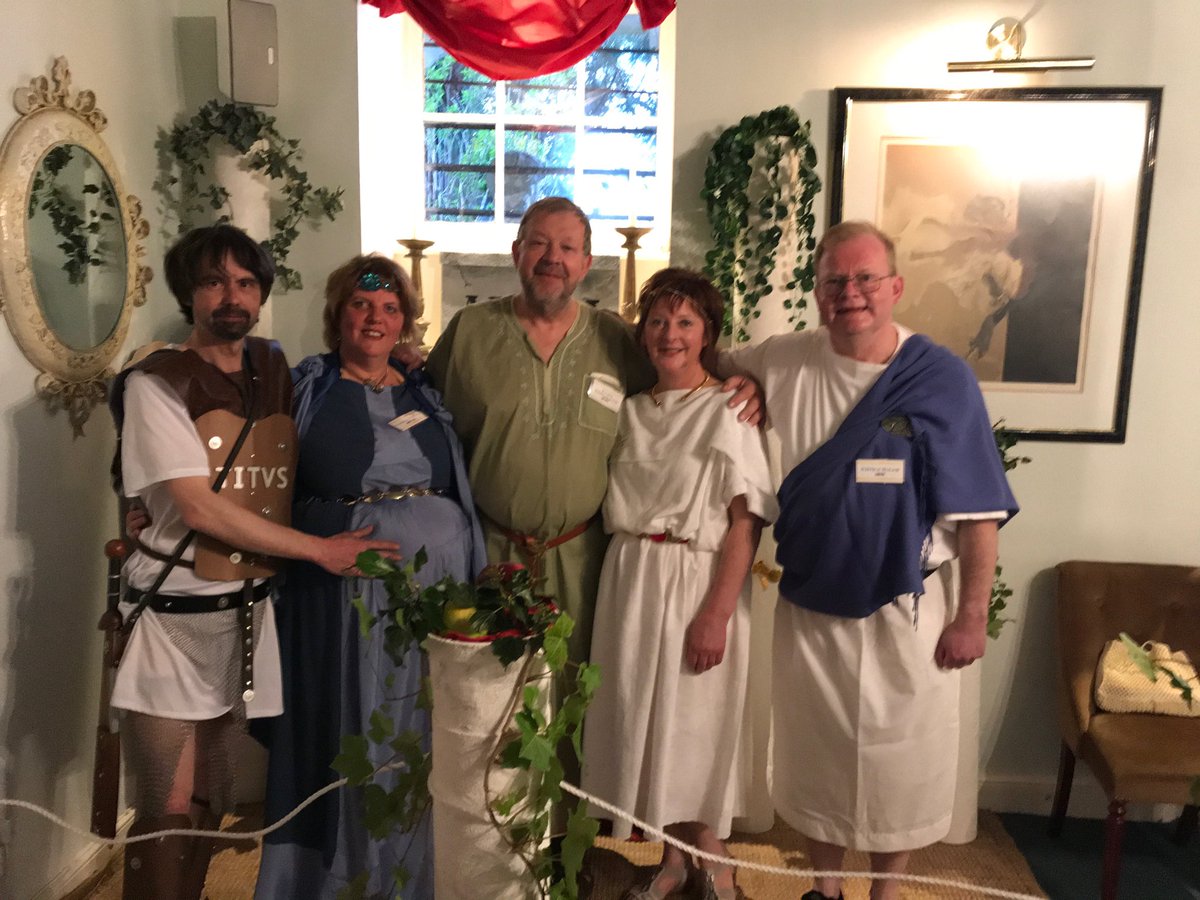 epiacum's tweet photo. Introducing the Directors of Epiacum Heritage Ltd ( minus Dave Wilkinson) - Terrors in Togas! L-R Dale van Sylvan,Elaine Edgar , Paul Mercer, Judith Hardy , John Haydon #professionalshot! https://t.co/NFACRbXU5Z