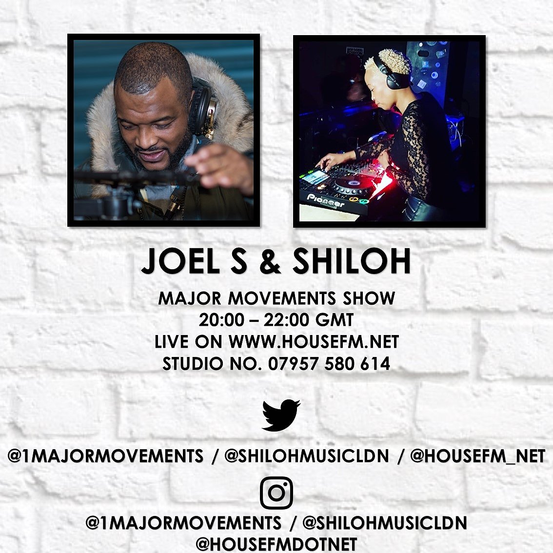 shilohmusicldn's tweet photo. #TONIGHT
@1majormovements Show
20:00 - 22:00 GMT
Live on https://t.co/DcNE7RlsQm or
*Tunein - https://t.co/w3m0sabnqP
Studio No. 07957 580614
Follow Us On
#Twitter
@1majormovements
@shilohmusicldn
@housefm_net
#Instagram
@1majormovements
@shilohmusicldn
@housefmdotnet https://t.co/ljUTVm1o4H