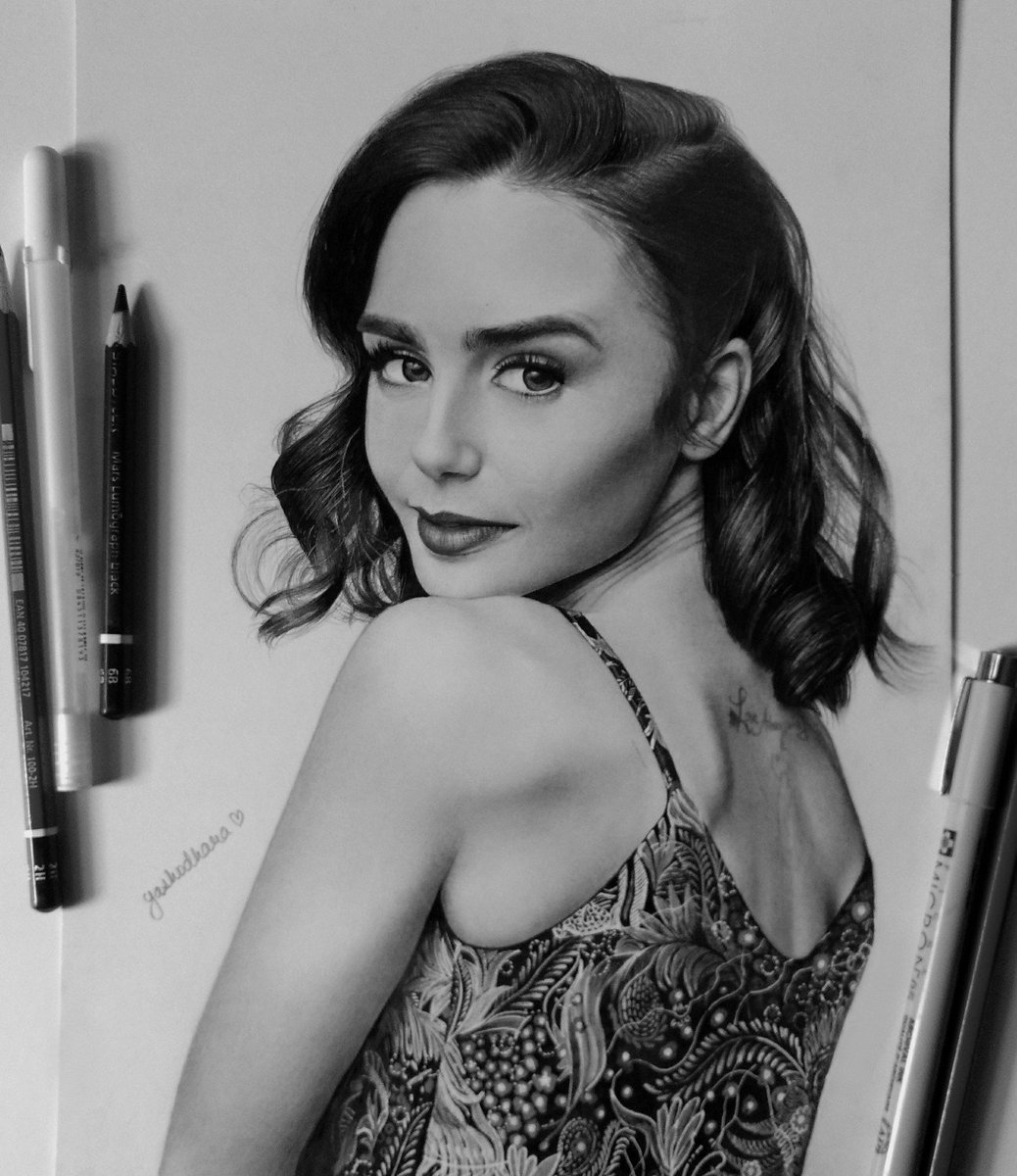 Lily Collins Drawing
