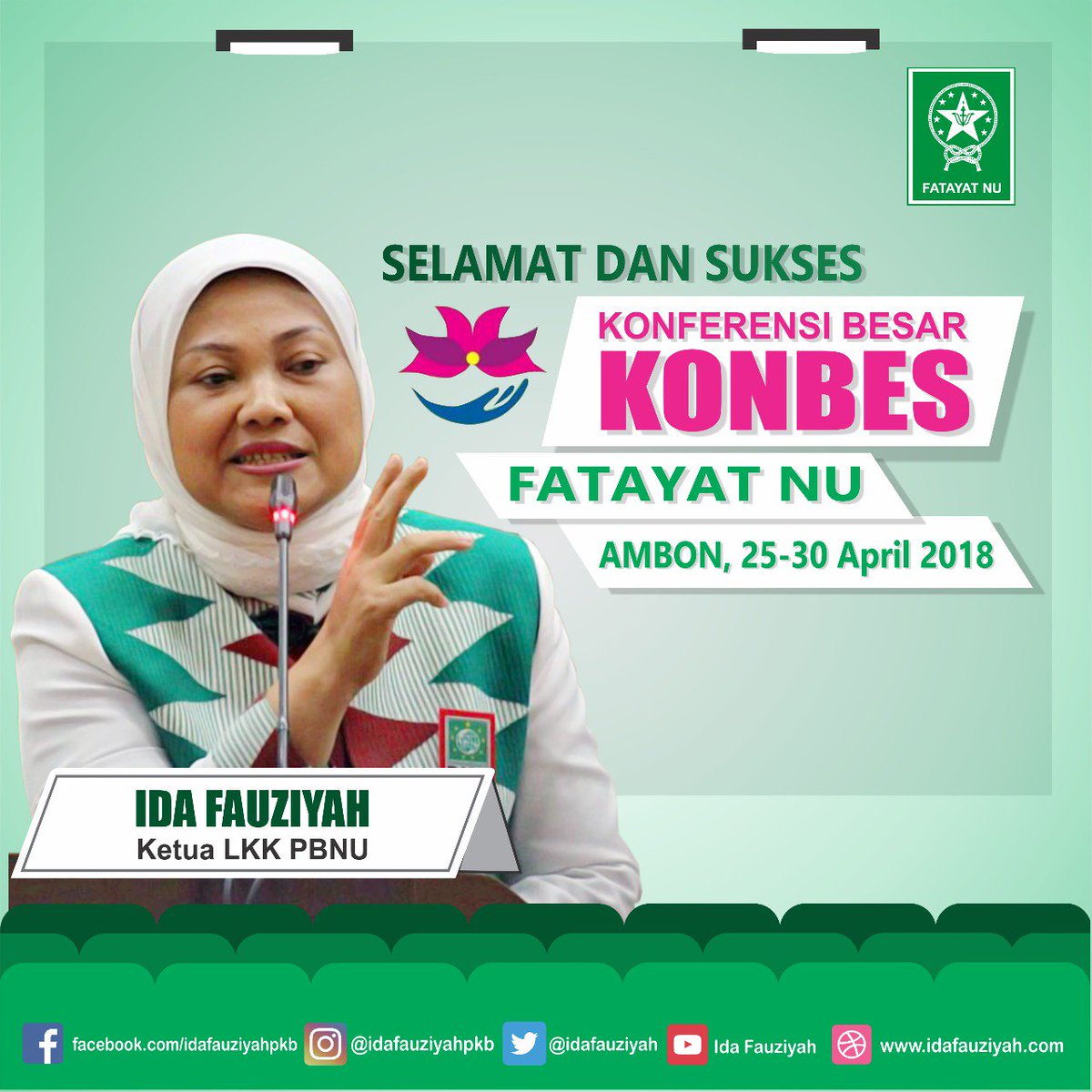 idafauziyah's tweet photo. Selamat dan Sukses atas terselenggaranya Konbes XIV Fatayat NU di Ambon 
25 - 30 April 2018
.
Rejuvinasi Gerakan Perempuan dari Timur Indonesia
.
#konbesfatayatnu
#konbesfatayat
#konbesfatayatnuambon
#konbesfatayat2018 https://t.co/jSXcNSvYgh