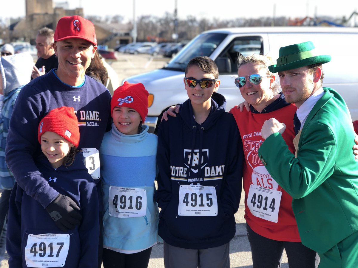 NDBaseball's tweet photo. “What an opportunity to change the world” -@PeteFrates3 

Today we run for @TeamFrateTrain in hopes of finding a cure for ALS ☘️ https://t.co/HEzXnJPxUE