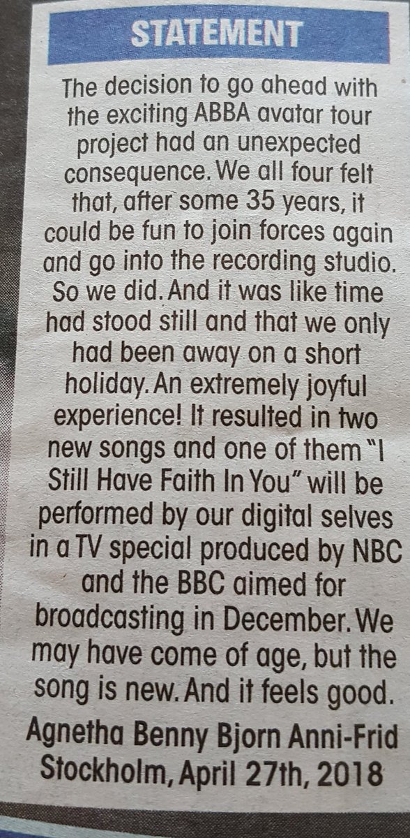 LMAGoodman's tweet photo. One Very HAPPY life long ABBA fan!!!! 👏👏👏👏👏👏👏👏👏
#ABBAReunion #ABBAWELCOMEBACK #beautifulsongs #memories
💙💖💙💖 https://t.co/javW7bQFX4