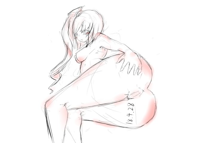 というわけで今日のお絵描きで手始めに適当な全裸ちゃん 