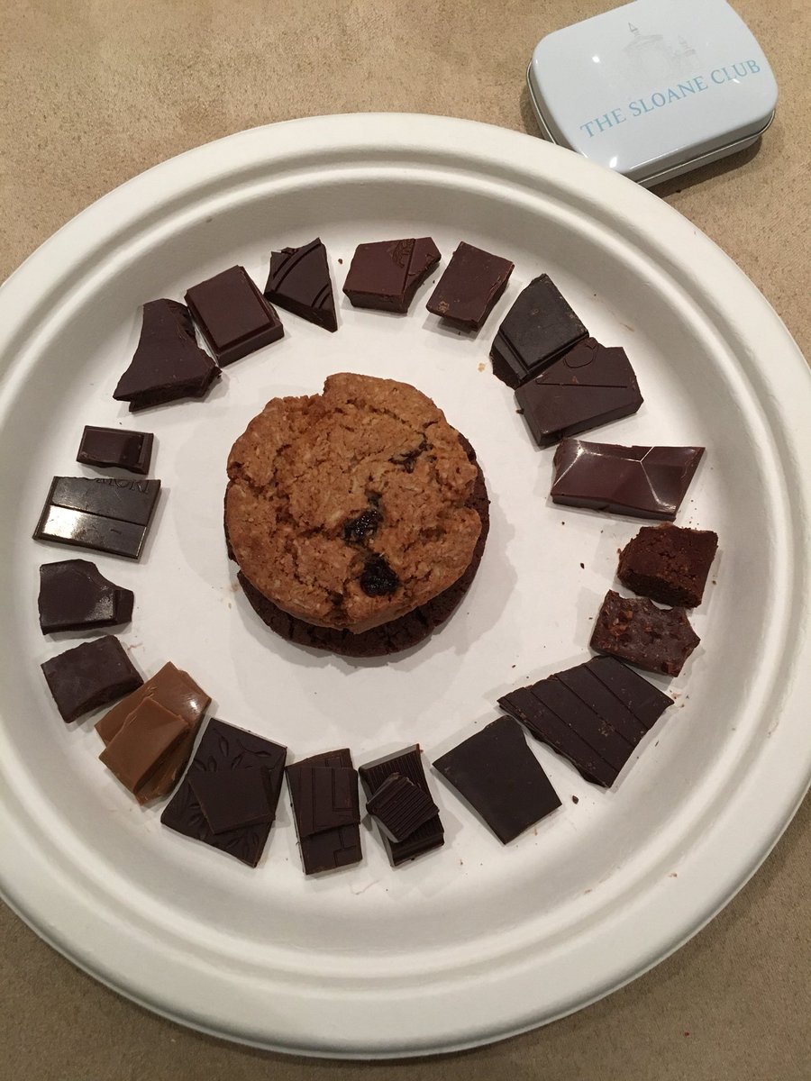 MostlyAboutChoc's tweet photo. Judging the @AcadofChocolate awards looking for the golden bean and saving my cookies for later at @TheSloaneClub #AoCawards https://t.co/rMhwhFaYi9