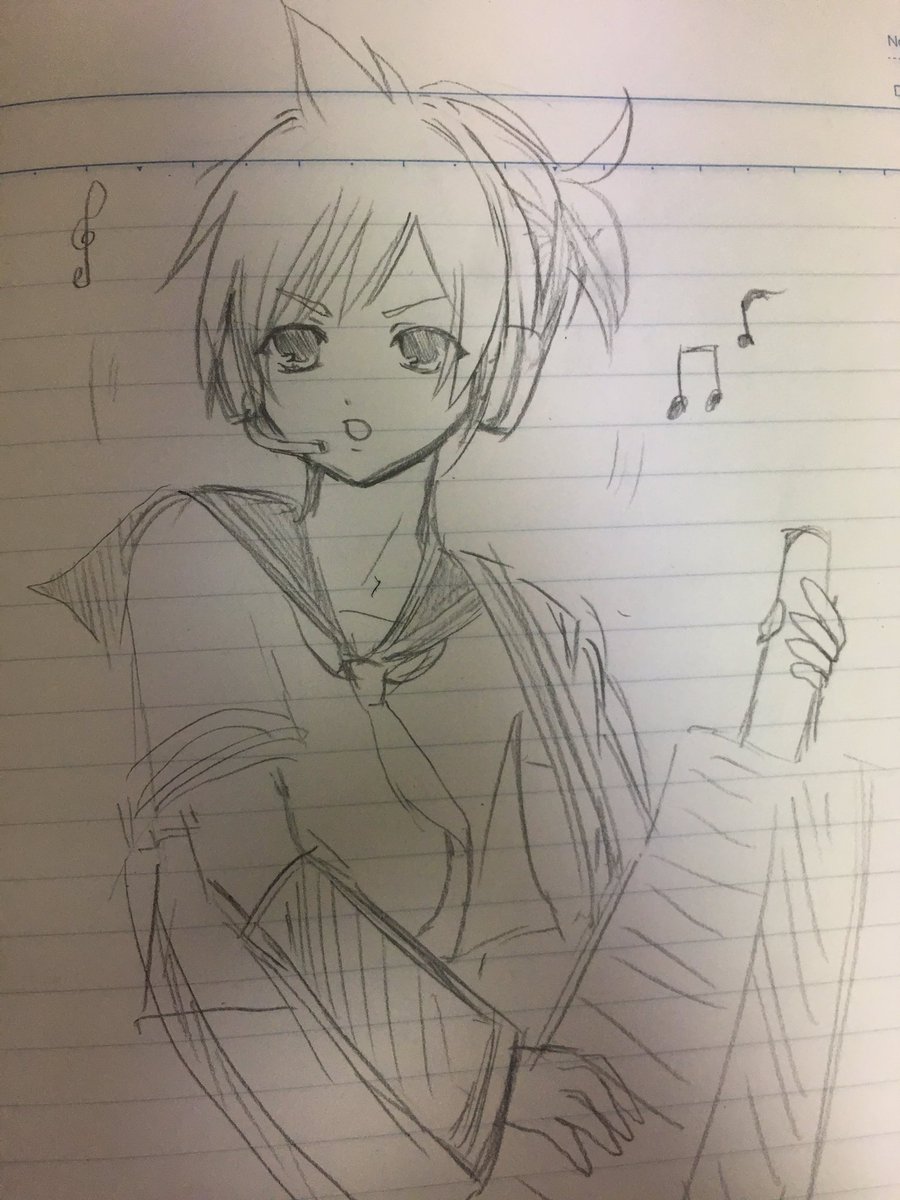 鏡音レン 絵を描かなすぎて手が下手すぎるー てこ の漫画