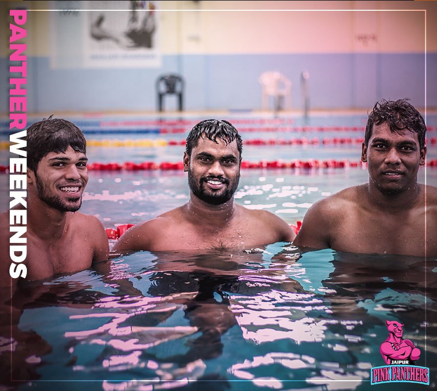 JaipurPanthers's tweet photo. Do you chill like the #SouthIndian stars of the #PantherSquad?
#PantherWeekends #RoarForPanthers #VivoProKabaddi #Jaipur #PantherMoments #LetsKabaddi #KhelKabaddi #ProKabaddi #PKL #Season5 #JPP #SMSstadium #Team #PantherDen #JaipurKabaddi #LePanga #AsliPanga #StarSports https://t.co/99Cj0jZs6g