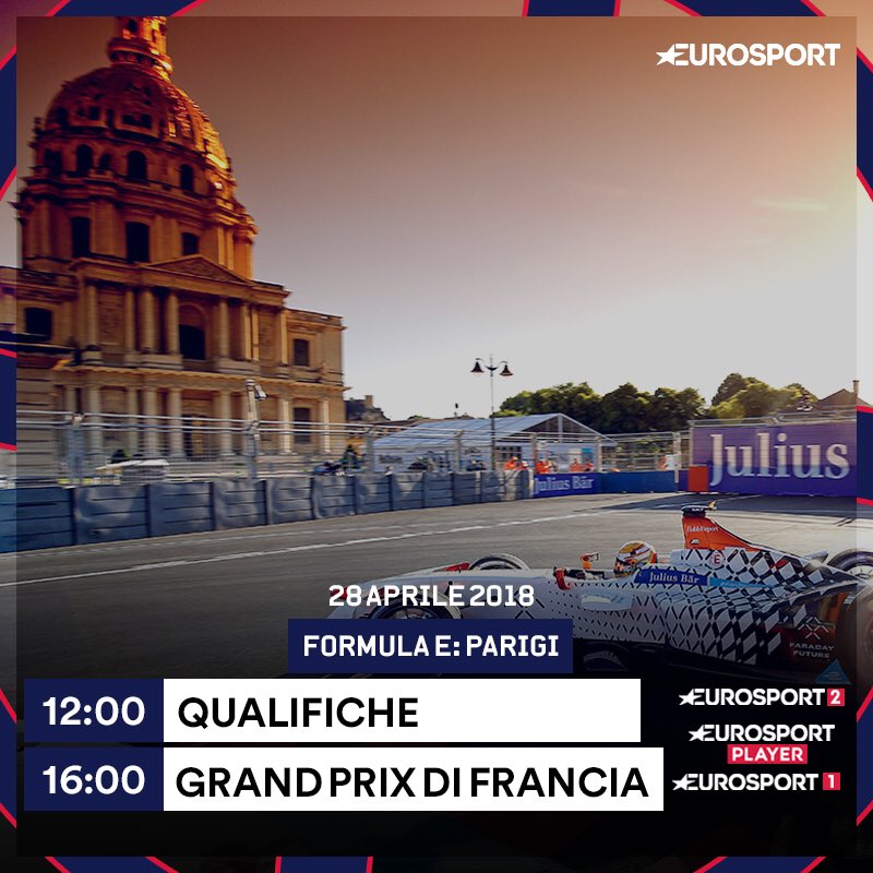 Sabato LIVE Motori 🇫🇷
La Formula E fa tappa a Parigi e si parte a mezzogiorno con le Qualifiche del Gran Premio di Francia