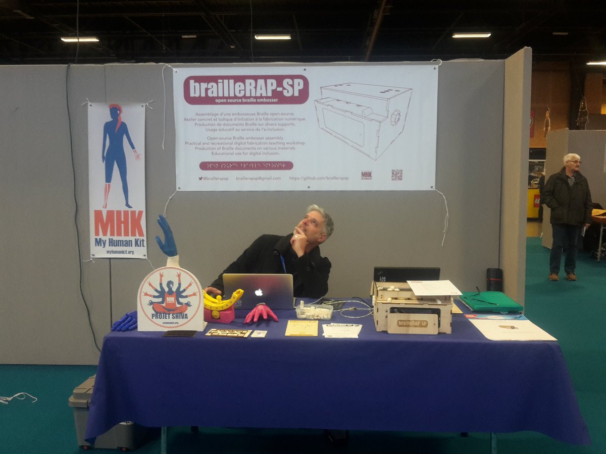 braillerapsp's tweet photo. BrailleRapSP est présent au #MakeMeFest venez découvrir une application pratique de la #fabnum #humanlab #fablab #OpenSource #handicap #makers #MyHumanKit #braille https://t.co/9aVMQTIY9S