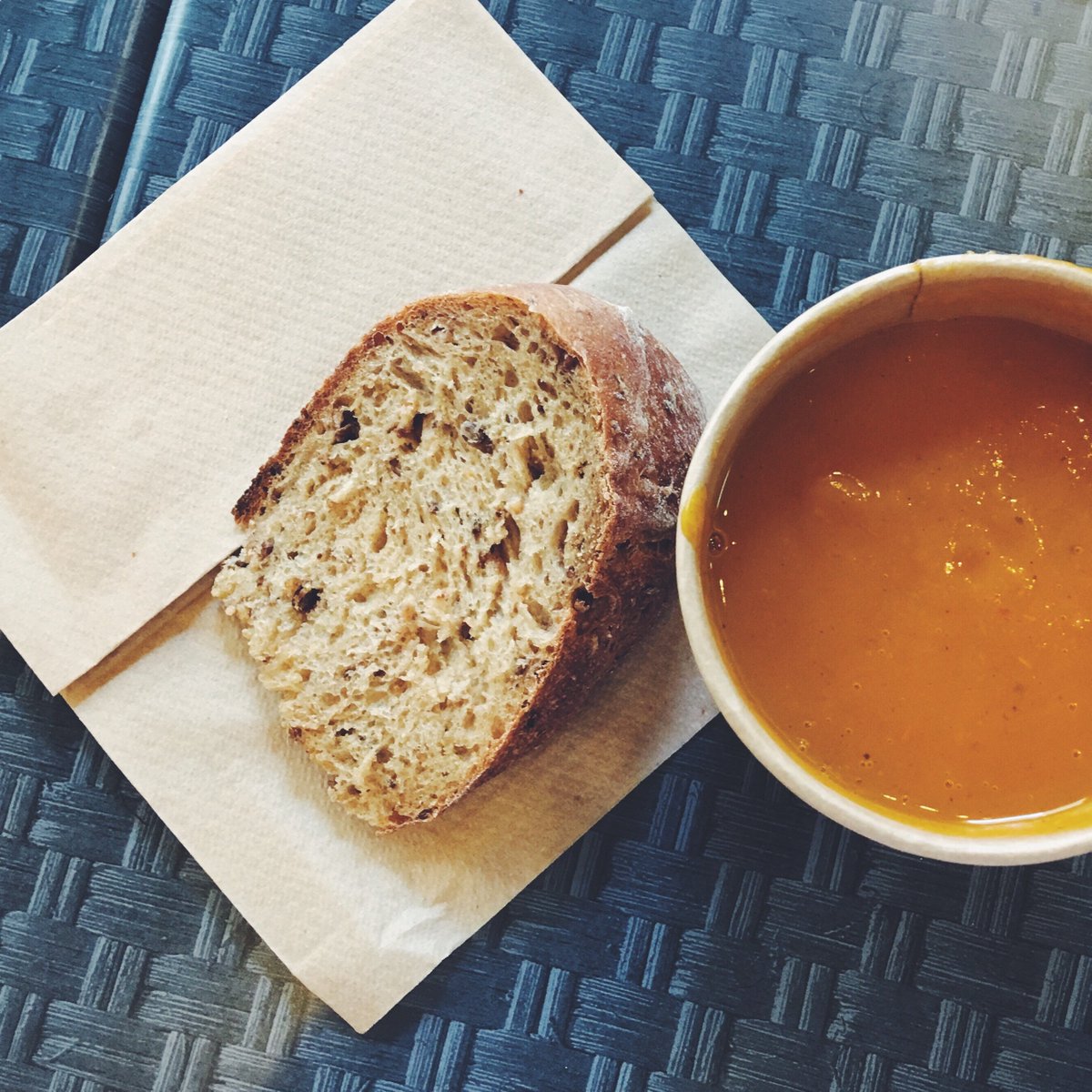 Looking for a bite to eat? Why not head to Pomegranate and Sage for some fresh, homemade soup and a slice of bread? It's delicious! #WainwrightsYard #Kendal #LakeDistrictFood #Yummy #NomNom
