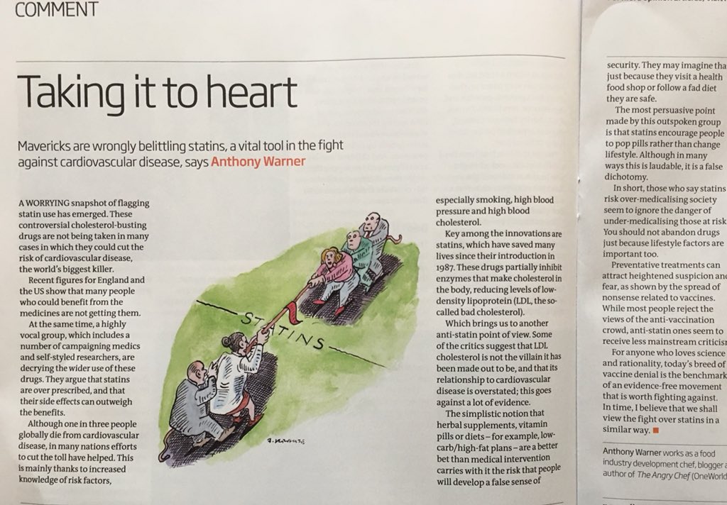 <a href="/ProfDFrancis/">Prof Darrel Francis ☺ Mk CardioFellows Great Again</a> Some #statinsense in last weeks New Scientist. One day perhaps the statin denialists will be viewed the same way as vaccine denialists.
