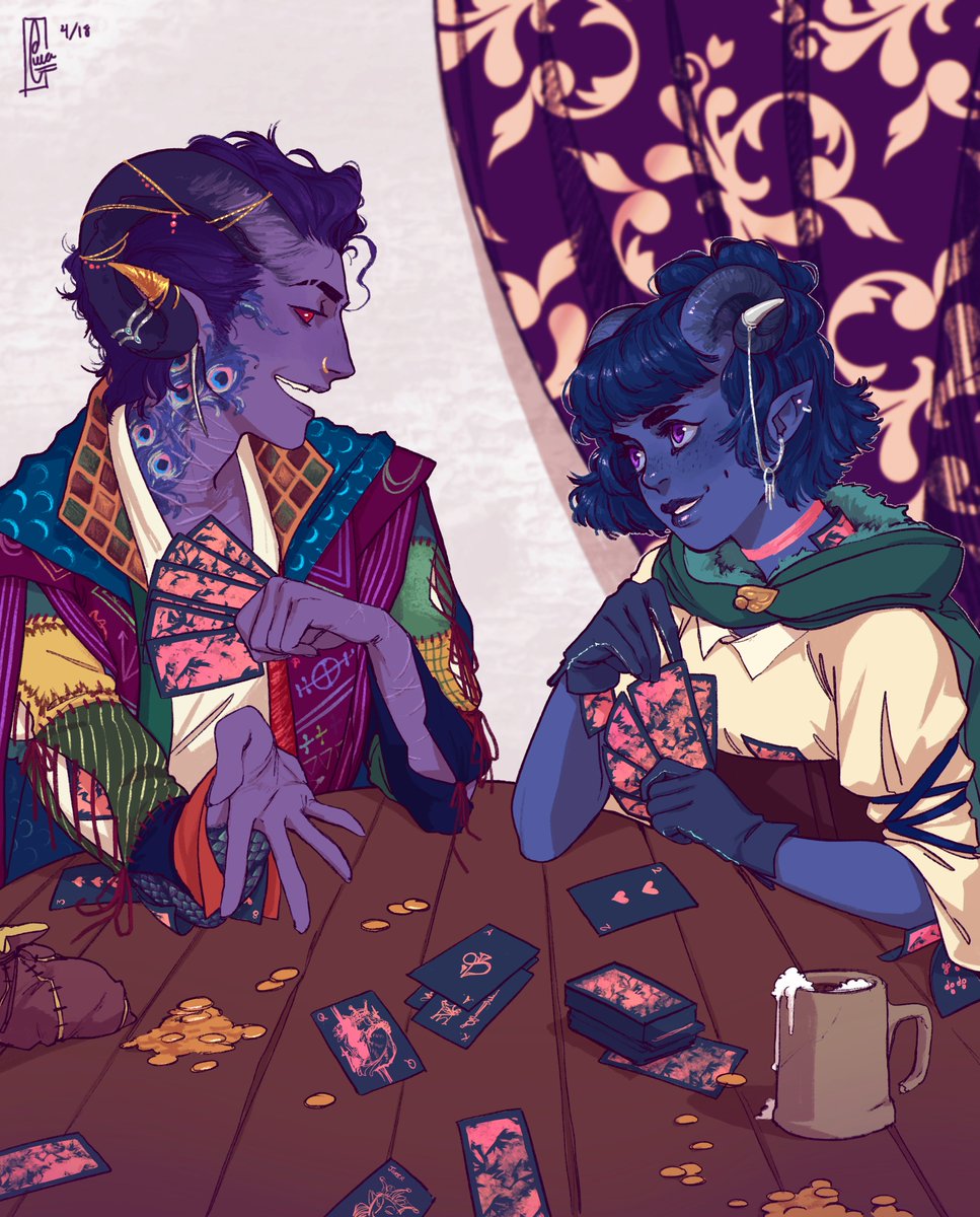 thealeksdemon's tweet photo. Them tieflings are mischievous AND fabulous give them absolutely everything #CriticalRole #CriticalRoleArt @executivegoth @LauraBaileyVO https://t.co/ZM73YSF8Hr