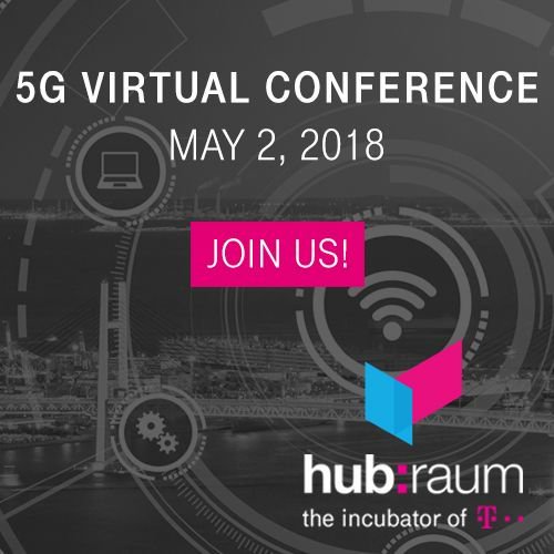 Have you seen what our community partner organizes? Seize the opportunity for a deep-dive training &amp; information on everything 5G during the 5G Virtual Conference, initiated by <a href="/hubraum/">hubraum, tech incubator of Deutsche Telekom</a>, online May 2nd. Register for free: buff.ly/2r3sL2r #DT5GConf #javascript