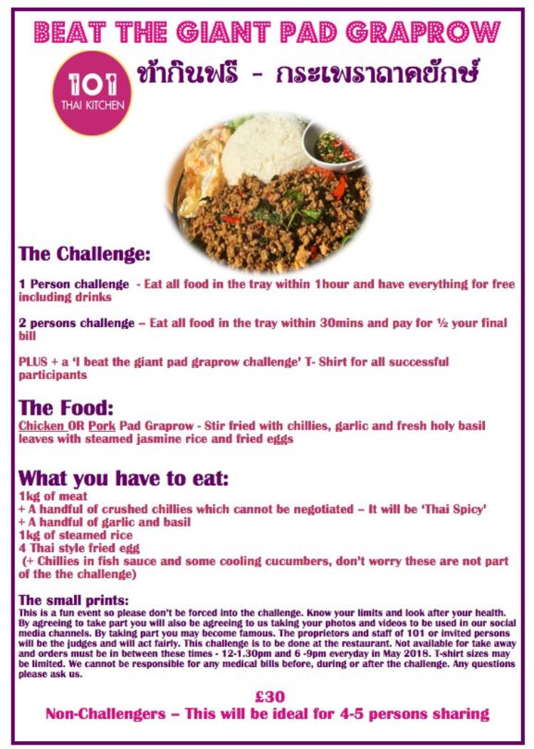 101 Thai Kitchen ร้านร้อยเอ็ด ลอนดอน tweet media