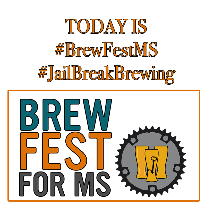 BrewFestMS's tweet photo. #BREWFESTMS is TODAY!! Celebrate 4th @JailbreakBrewCo Anniversary and 4th Annual BrewFestMS. Help us Find A Cure. Lots of Raffles, 50/50 and BEER!!! #BizMarkie #FindingACure https://t.co/LGNGrY14oj