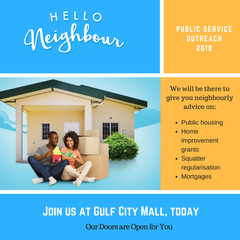 housingtt's tweet photo. A good neighbour looks out for you, your family, and your home. Giving you the right information to help you make informed decisions are a critical part of being a good neighbour.
Join us at the Public Service Outreach at Gulf City Mall, today from 11:30a.m. https://t.co/JtuPQMVBGX
