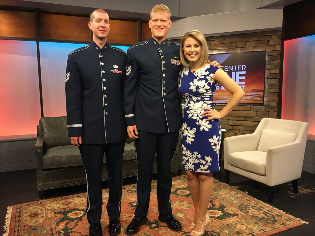 KatieBavoso's tweet photo. The United States Air Force premier jazz band, the #AirmenofNote, are playing in Biddeford tonight! Two of them, Technical Sergeants Kevin Cerovich and Maine’s own Ben Polk, stopped by our studio this morning to chat about the band’s big tour! https://t.co/xUgNUwX0Eh
