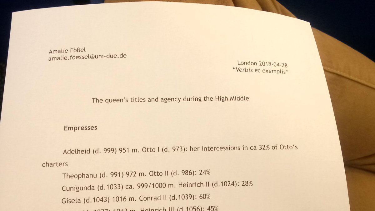 ProfLRoach's tweet photo. And our last speaker is Amalie Fößel on queens' titles and agency. #rulingwomen https://t.co/myhdj4LZJB