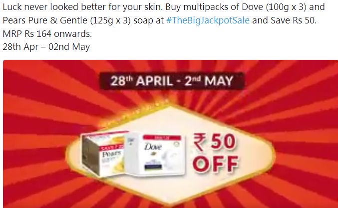 FReadytech's tweet photo. @RelianceFreshIN Rs  50 OFF  
 #TheBigJackpotSale   #ContestAlert https://t.co/emZY4xH8cz