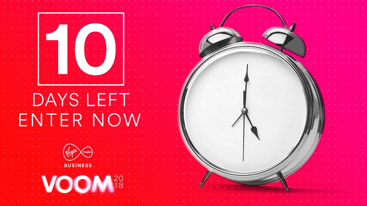 vmbusiness's tweet photo. Weekend plans? CANCEL THEM. There's only 10 days left to enter #VOOM 2018 https://t.co/iqOHePi3IG https://t.co/7VcJo6rb8k