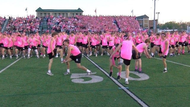 wave3news's tweet photo. WATCH: The boys from St. X would not be outdone by Trinity last night at the Pink and White game >> https://t.co/uhLqfQkW3Z

Who had the better dance? (We share the Trinity video just before this one!) https://t.co/UdBYER00Vx