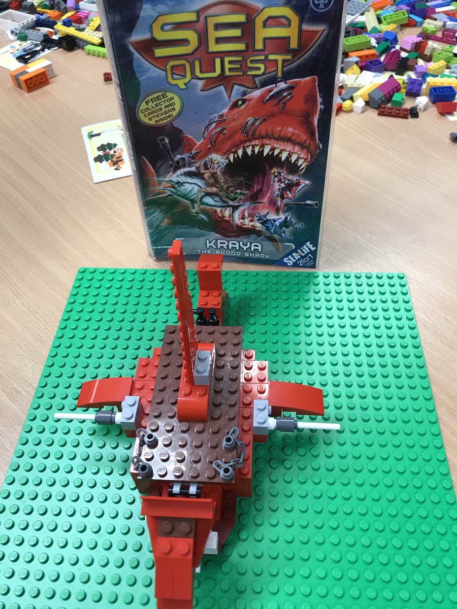 Kraya the blood shark brought to life in Lego by Harry this morning at <a href="/RothwellHub/">Rothwell Hub</a> Lego club.<a href="/leedslibraries/">Leeds Libraries</a>