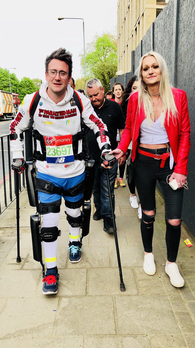 simon_kofficial's tweet photo. Anything Is Possible, First Paralysed Man To Walk The @LondonMarathon In It’s History Completing 26.2 Miles In 27.5 Hours,Broke 2 World Records, Now To Get A @ReWalk_Robotics Suit Myself, https://t.co/xm6gq0fy7A @GoFundMeUK #simonslegsforlife #londonmarathon2018 #simonsmarathon https://t.co/K4Q8LRRfhl