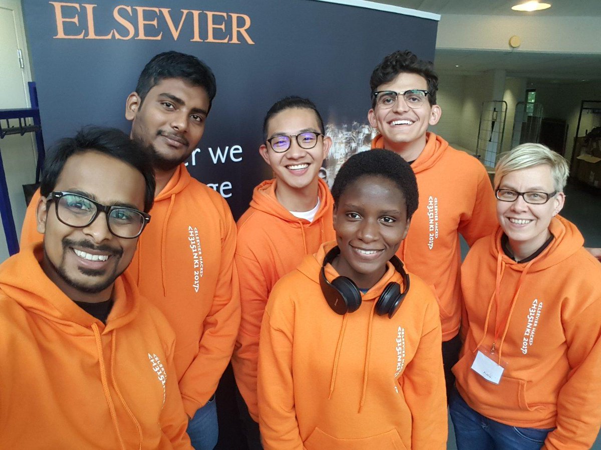 WeAreForesight's tweet photo. So excited to be a part of the #elsevierhacks incubator program. Looking forward to expanding our chatbot: Foresight! 'Meet the team' series coming soon! #MEDTECH https://t.co/A90uLlS9sj