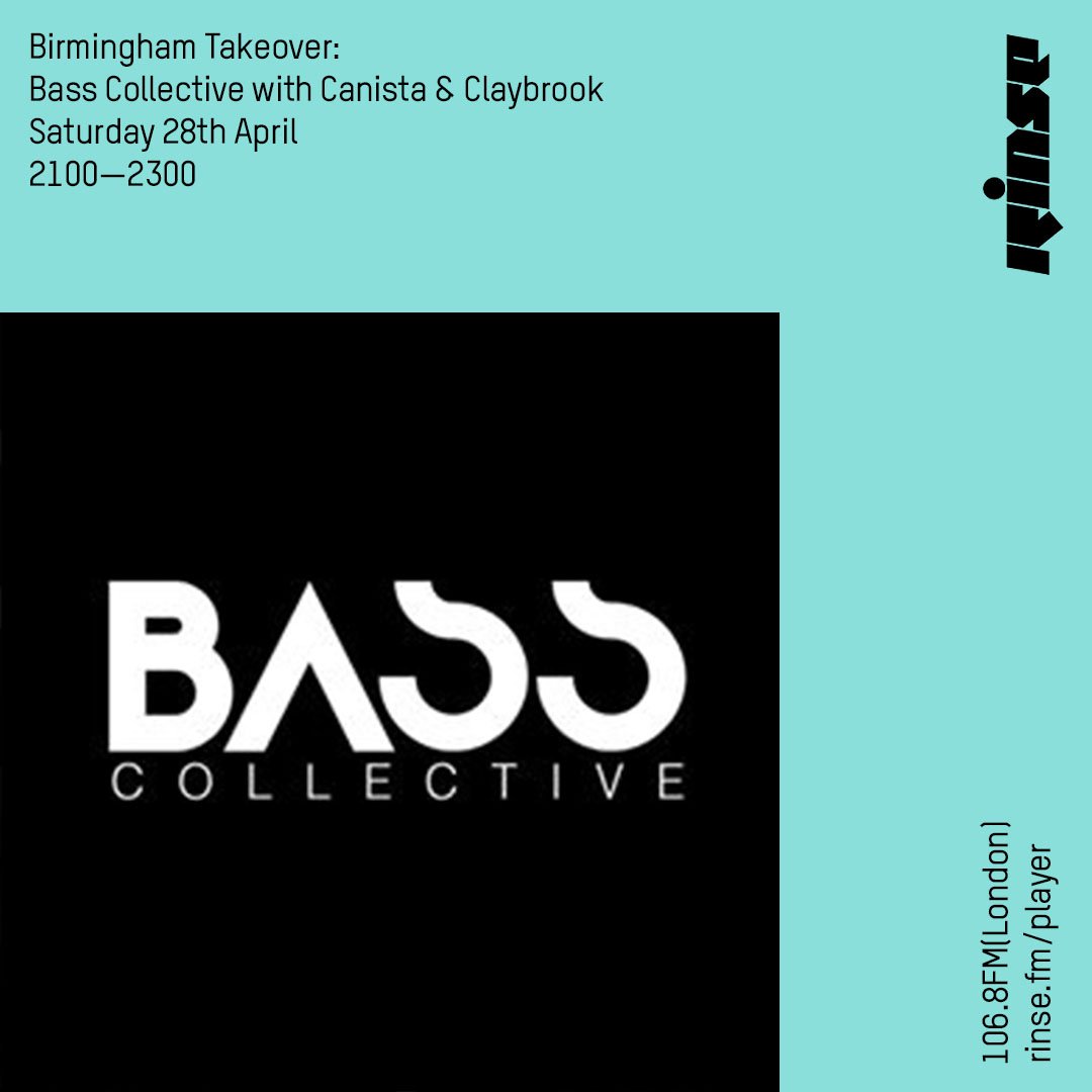 RinseFM's tweet photo. Coming up at 9PM it's @CollectiveBHX with @CanistaUK & #Claybrook on https://t.co/Q0ed1kLtwe & 106.8FM #RinseFM #BirminghamTakeover
In association with @bumble https://t.co/f2cENqpYHQ