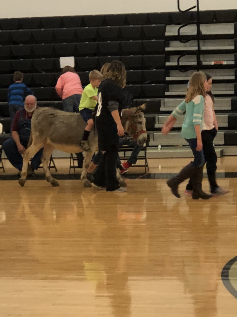 bdjackson42's tweet photo. We had so much fun watching the staff play some donkey basketball! Floy even got a ride! https://t.co/eyqU4bIspL