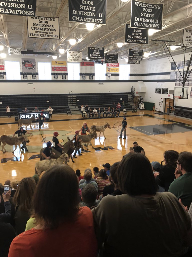 bdjackson42's tweet photo. We had so much fun watching the staff play some donkey basketball! Floy even got a ride! https://t.co/eyqU4bIspL