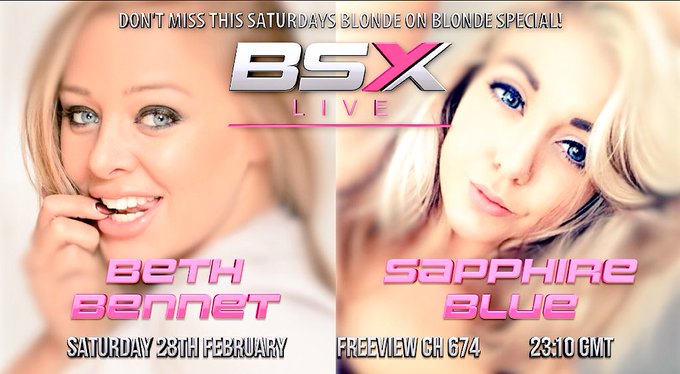 #BlondeonBlonde #BSX tonight with the gorgeous @SapphireOnFire from 11pm on channel 674 https://t.co<a href="/tag/blondeonblonde"class="tags">#BlondeonBlonde</a><a href="/tag/bsx"class="tags">#BSX</a>