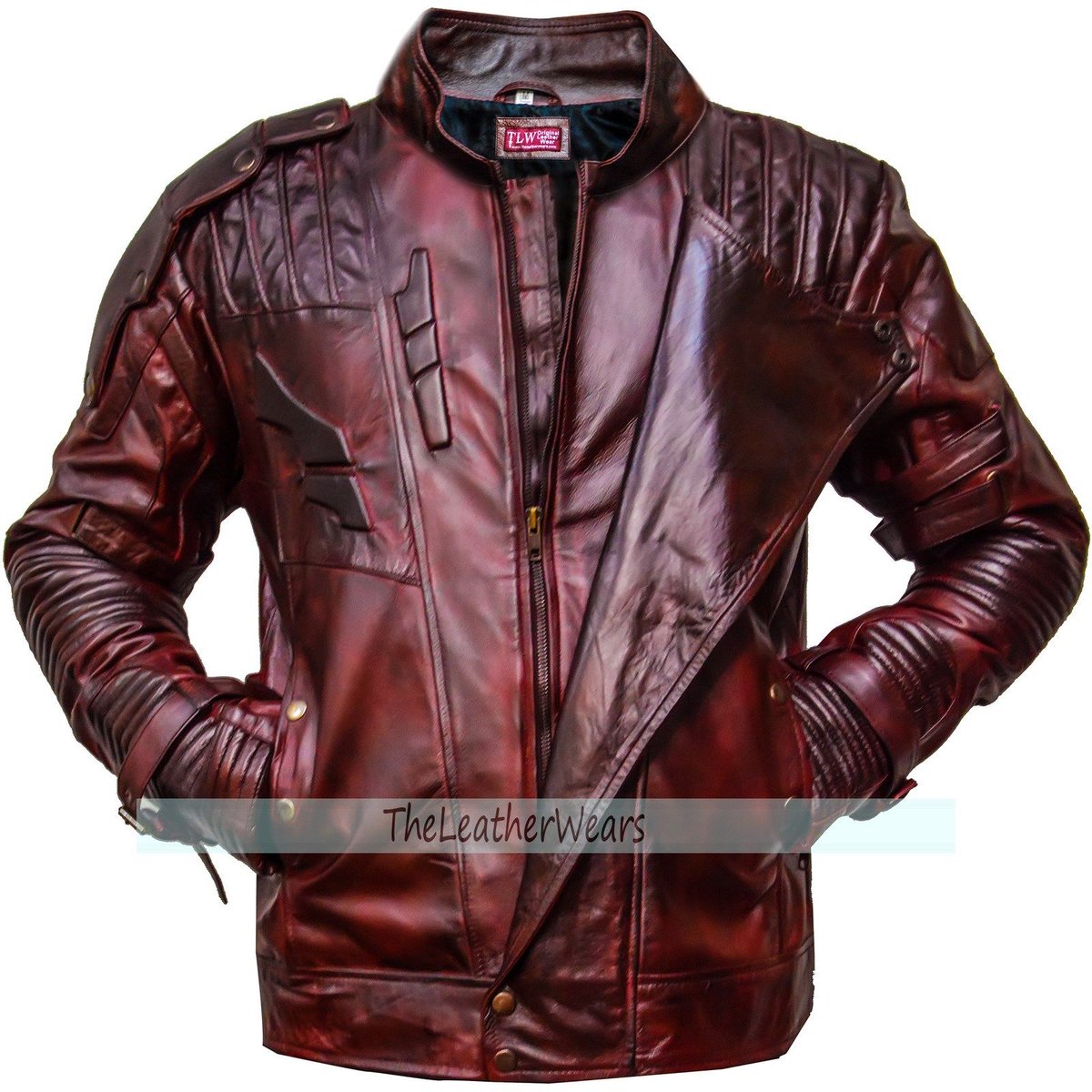 SarahOlivia_2's tweet photo. Guardians of the Galaxy 2 Star-Lord Chris Pratt Maroon Leather Jacket. shop now : https://t.co/mJdXRPPE9f This jacket is inspired by the movie "#GuardiansoftheGalaxy2" and is worn by #ChrisPratt played by #StarLord, #PeterQuill #mensleatherjackets #maroonjacket #moviejackets https://t.co/zjsSZUgbkF