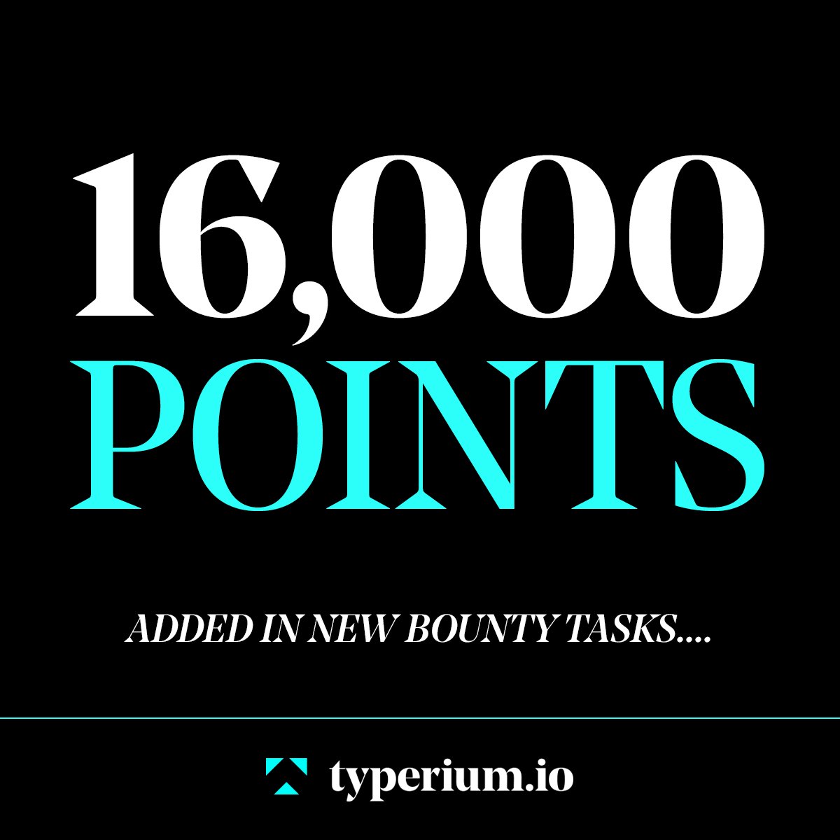 Typerium_io's tweet photo. 🤑 16,000 POINTS ADDED 🤑 IN NEW BOUNTY REWARDS 

Go get em' Bounty Hunters 👉 https://t.co/LL49RFV3WO https://t.co/let1R08pEl