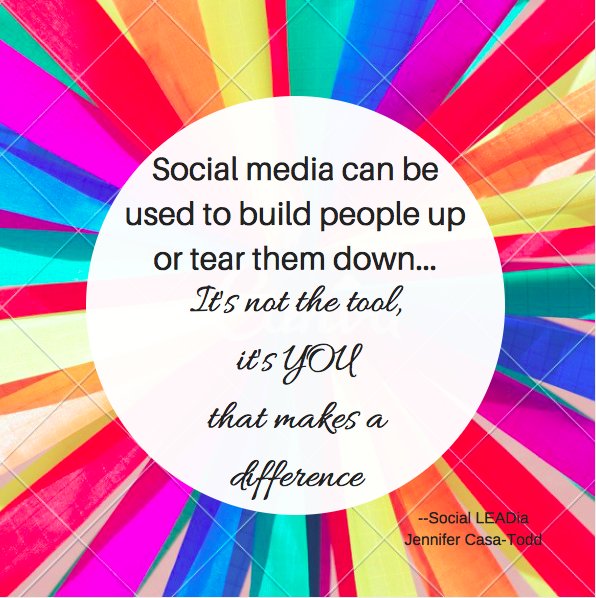 JCasaTodd's tweet image. Social Media can be used to build people up or tear them down. How will you make a positive difference in someone's life today? #iengagemidwest