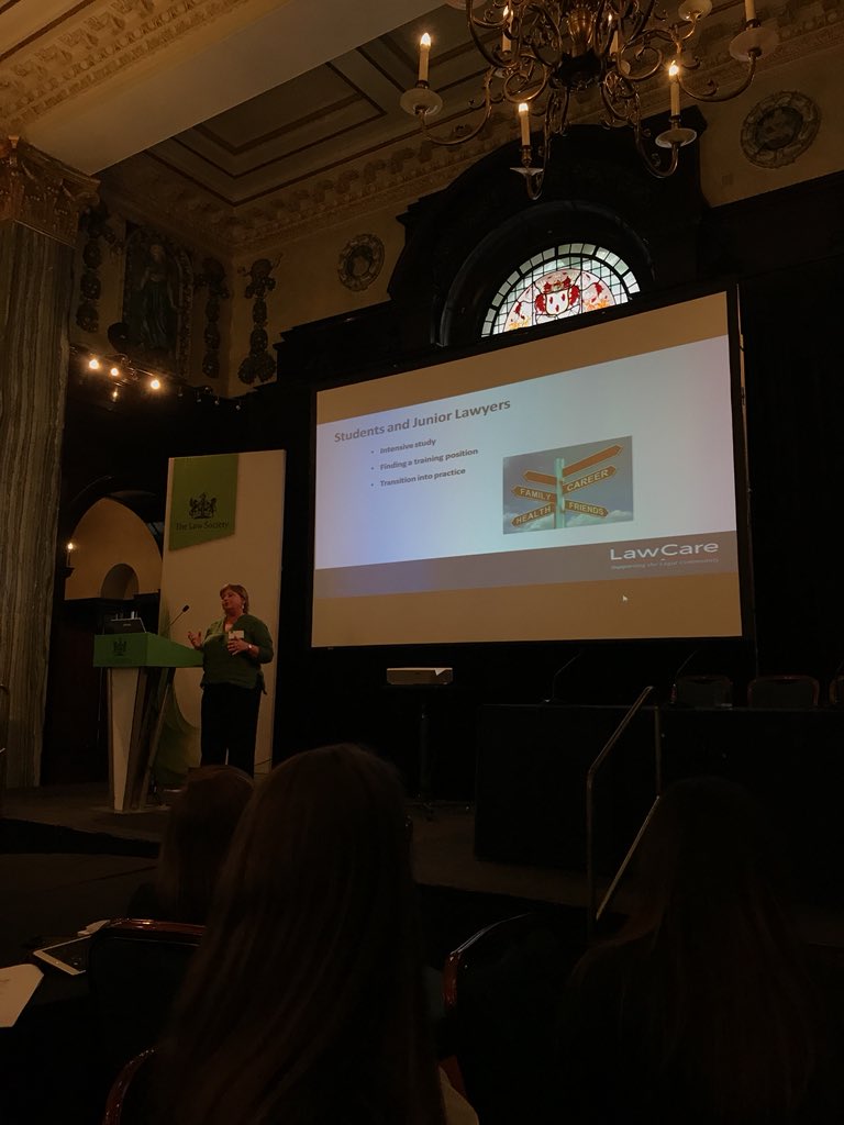 JuniorLawyers's tweet photo. Elizabeth Rimmer of @LawCareLtd  speaking about anxieties and pressure faced by law students and junior lawyers #JLDConf #jldconf2018 https://t.co/WjSOGVgCf5
