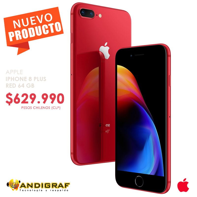 Andigraf's tweet photo. 💟 ¡#NUEVO #iPhone8Plus (RED).
Regala vida. Con cada compra, das un paso más hacia una generación sin #sida. Disfruta su pantalla #RetinaHD de 5,5 pulgadas y un diseño único en rojo. Disponible en @Andigraf @MallZofri #Zofri #Iquique 😃 https://t.co/f04zs1p1o5