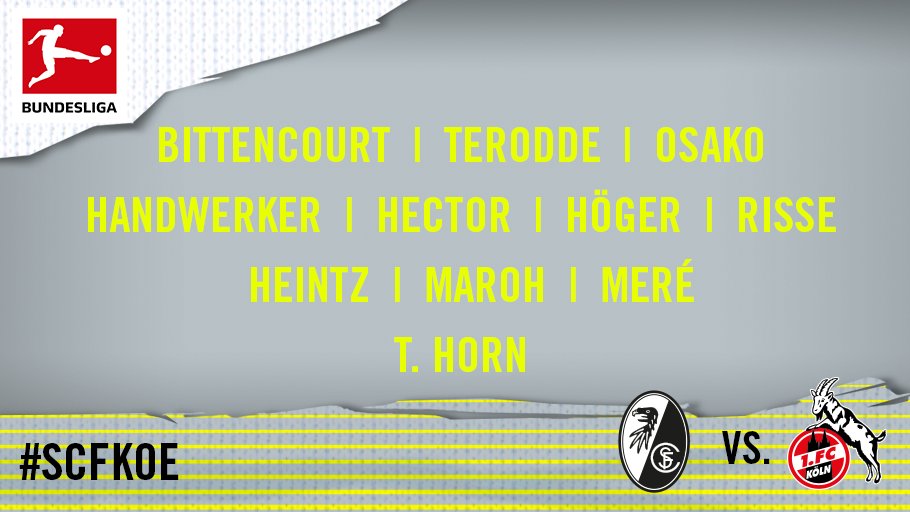fckoeln's tweet photo. Mit dieser Startelf beginnt der #effzeh in Freiburg. 
#LIVE dabei sein  ⤵
📻 FC-Radio: https://t.co/C7Jh32ZMiC
 ⚽ FC-Liveticker: https://t.co/rbi3EkBTPk
___
#SCFKOE https://t.co/7YO1ubhqDE