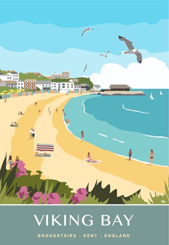 All 7 #Broadstairs bays now drawn and for sale, including #VikingBay @vikingbaymedia @broadstairsinfo @WOBroadstairs whiteonesugar.co.uk/towns/broadsta…