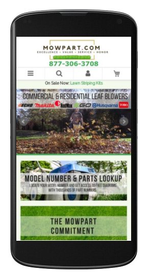 mowpart's tweet image. Out on a job and need to order replacement parts? No problem! Shop online anytime from your smartphone. Our website is compatible with your mobile device.