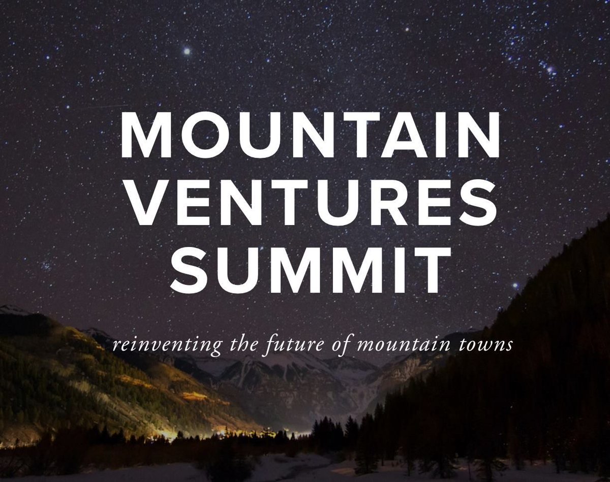 We attended the Mountain Ventures Summit in Telluride, CO. MVS is a gathering of mountain communities across America sharing ideas on how to solve mountain town problems like unemployment, lack of services and affordable housing, attracting young families buff.ly/2I5OnTR