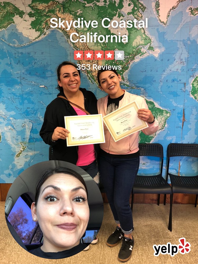 MBarlup's tweet photo. Skydive #2 down! Mark was my instructor and he was da bomba 😉💣 (@ Skydive Coastal California) #Yelp #Yelfie https://t.co/20uTi5Z1Pa https://t.co/NjHDYlYuTN