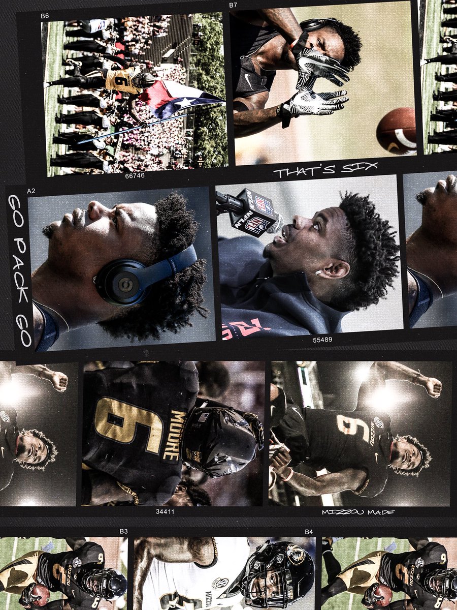 MizzouFootball's tweet photo. THAT’S SIX! 

#MizzouMade WR @jmon_moore joins the @packers in the 4th round of the #NFLDraft. 

#GoPackGo #ShowMe https://t.co/RAaQvXl3UM