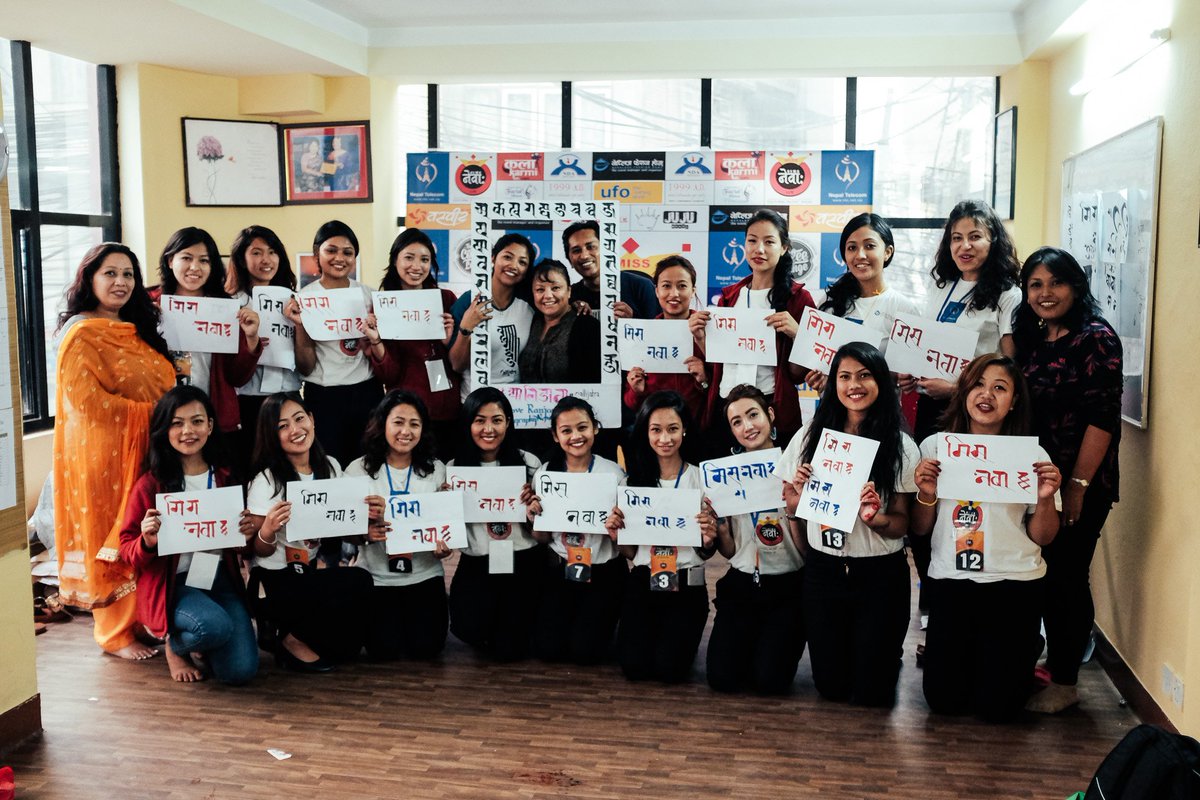 aannda's tweet photo. #RanjanaScript #calligraphy workshop to Miss Newa 1138 contestants @NFH_miss_newa #MissNewa #Ranjana lipi #Nepalscript https://t.co/3IIGfwbOZp