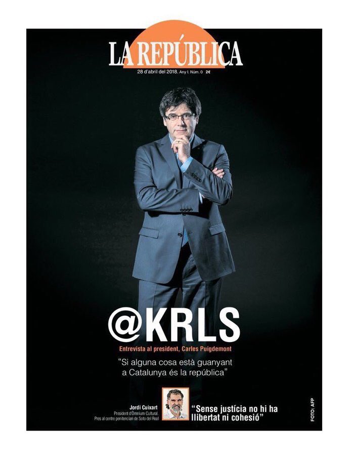 josepalay's tweet photo. El President català Carles Puigdemont @KRLS ha esdevingut a Europa un referent en la defensa dels drets humans reconegut per gran part de l’opinió pública europea. La República Catalana a primera línia https://t.co/xS1ctMydUj https://t.co/WolnLTvcQj