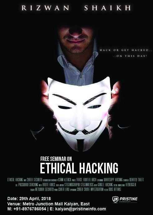 iTutorsacademy's tweet photo. Free Ethical Hacking Seminar
Attend Rizwan Shaikh's live hacking session @metrojunction
Kalyan - 4.00pm on 29th April, Sunday
#ethicalhour #Hacked #rizwanshaikh #cyber #cybersecurity #ransomware #socialengineering #prompt #itutorsacademy #hackingsession #hackingseminar https://t.co/71Ys9CKrPe