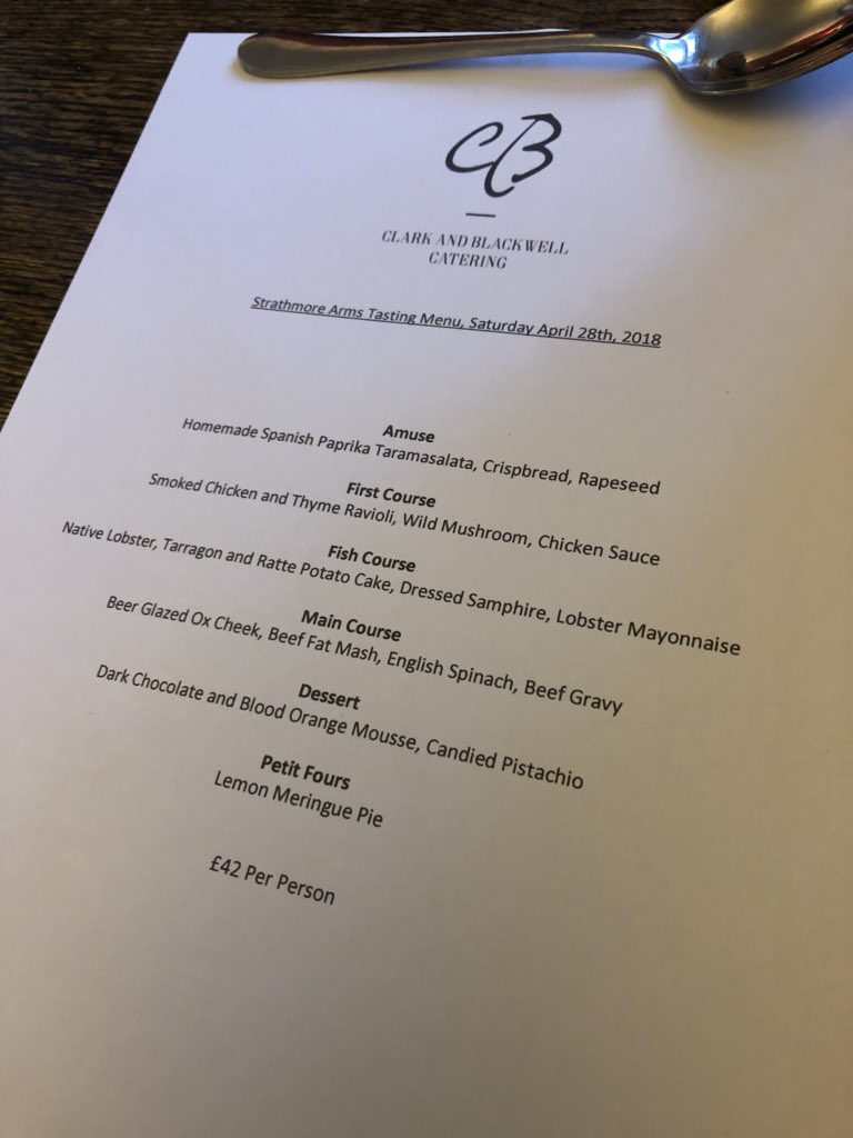 Looking forward to some fabulous food with <a href="/clarknblackwell/">Clark and Blackwell</a>