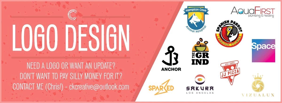 Looking for a logo or an update to your current logo? Contact me ckcreative@outlook.com #logodesigns #logodesigner #freelancedesigner #graphicdesigner