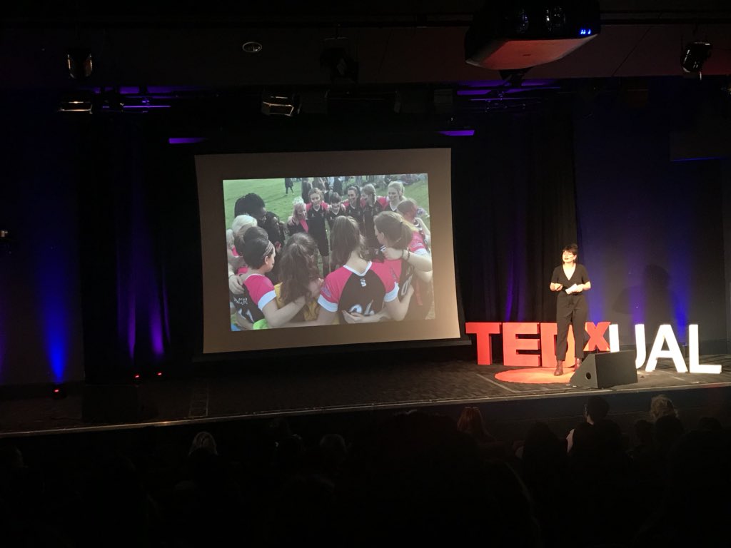 TEDxUAL's tweet photo. Our 11th speaker Kelly Macbeth Mackay crushes gender stereotypes and misconceptions in sports with her powerful talk at #TEDxUAL2018. 🔴 https://t.co/yfJ2rIYDMY