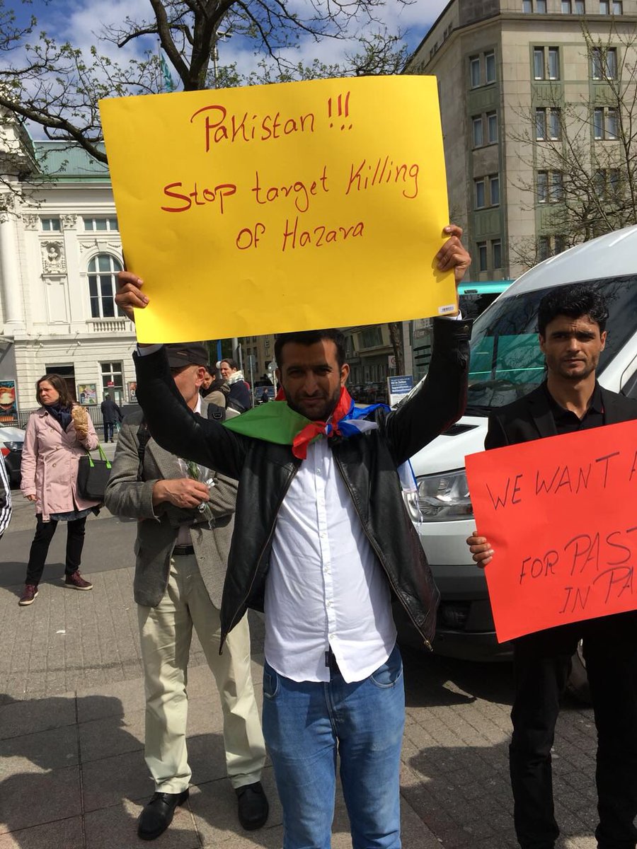 FaizMBaluch's tweet photo. Germany: Afghan community organised a huge rally in support of #PashtunTahaffuzMovement in Hamburg where Baloch activists from Free Balochistan Movement also participated to support PTM and condemn unabated killing of Hazaras by religious extremists. https://t.co/kv0wmyRtXd