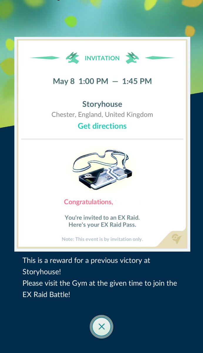 ChesterPoGo's tweet photo. New wave of #EXRaidPasses have gone out! Pity I can’t make it!! 😩😩😩
#PokemonGo https://t.co/ArtRTKyH8J